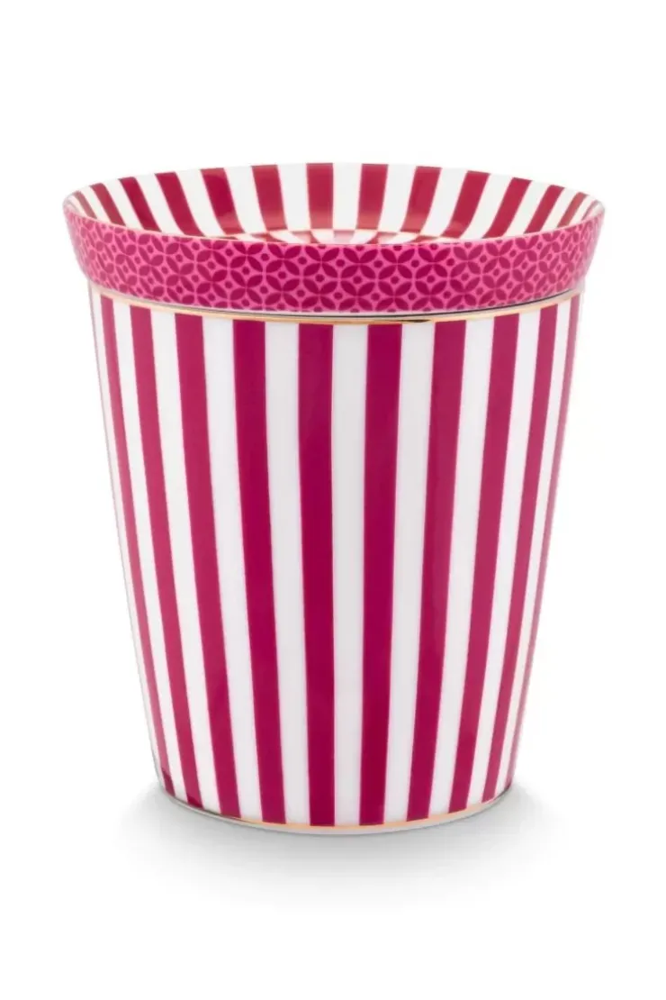 Porzellan Sets|Pip Studio Royal Stripes Tasse & Teebeutelablage Dunkel Rosa