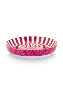 Porzellan Sets|Pip Studio Royal Stripes Tasse & Teebeutelablage Dunkel Rosa