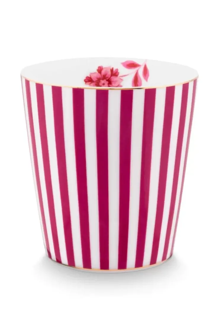 Porzellan Sets|Pip Studio Royal Stripes Tasse & Teebeutelablage Dunkel Rosa