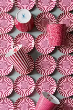 Porzellan Sets|Pip Studio Royal Stripes Tasse & Teebeutelablage Dunkel Rosa