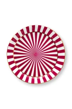 Porzellan Sets|Pip Studio Royal Stripes Tasse & Teebeutelablage Dunkel Rosa
