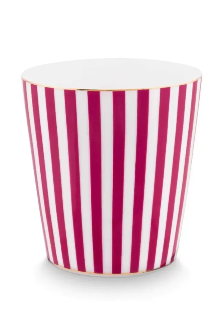 Porzellan Sets|Pip Studio Royal Stripes Tasse & Teebeutelablage Dunkel Rosa