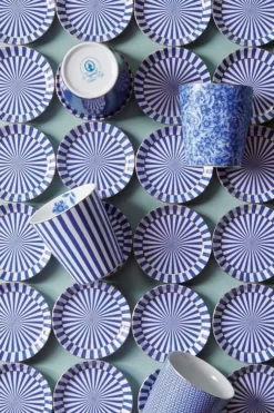 Porzellan Sets|Pip Studio Royal Stripes Tasse & Teebeutelablage Blau