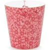 Kaffeetassen|Pip Studio Royal Stripes Tasse Blumen Dunkelrosa