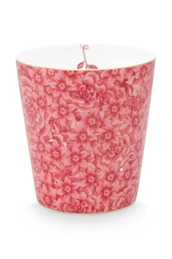 Kaffeetassen|Pip Studio Royal Stripes Tasse Blumen Dunkelrosa