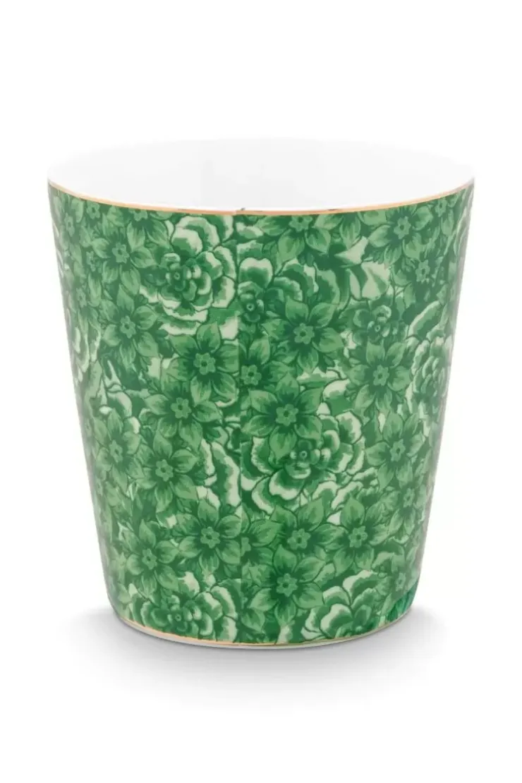 Porzellan Sets|Pip Studio Royal Stripes Tasse Blumen & Teebeutelablage Grun