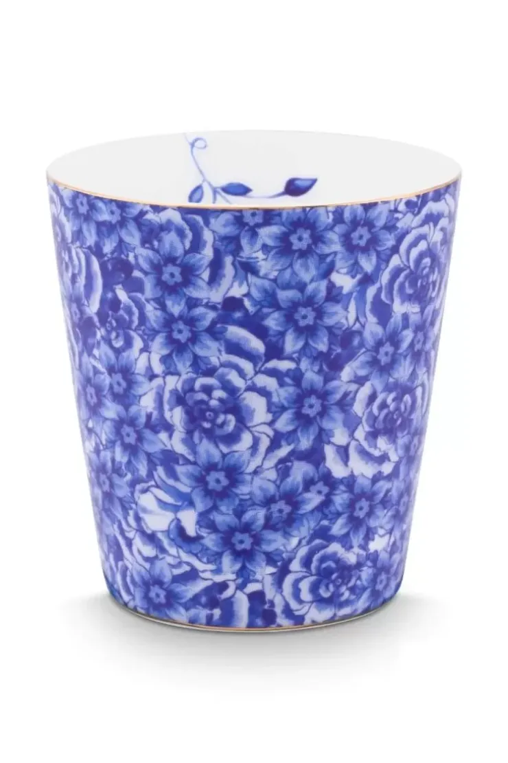 Porzellan Sets|Pip Studio Royal Stripes Tasse Blumen & Teebeutelablage Blau