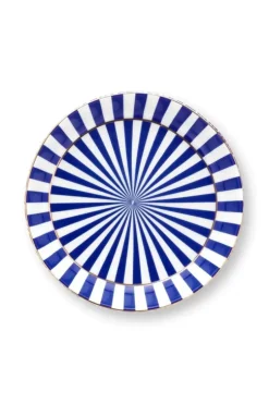 Porzellan Sets|Pip Studio Royal Stripes Tasse Blumen & Teebeutelablage Blau