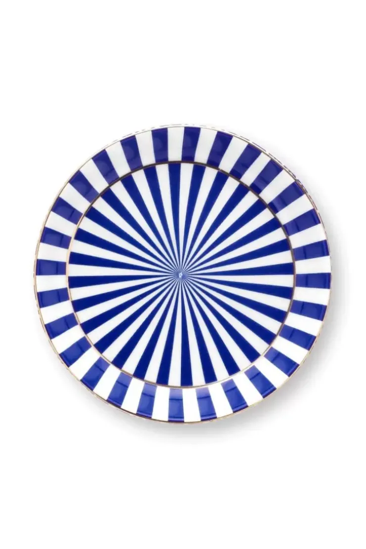 Porzellan Sets|Pip Studio Royal Stripes Tasse Blumen & Teebeutelablage Blau