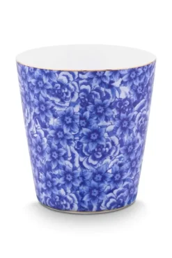 Porzellan Sets|Pip Studio Royal Stripes Tasse Blumen & Teebeutelablage Blau