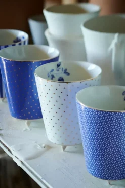 Kaffeetassen|Pip Studio Royal Stripes Tasse Dots S Weis