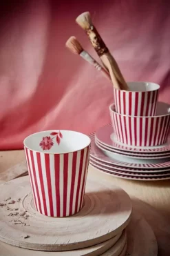 Kaffeetassen|Pip Studio Royal Stripes Tasse Dunkel Rosa
