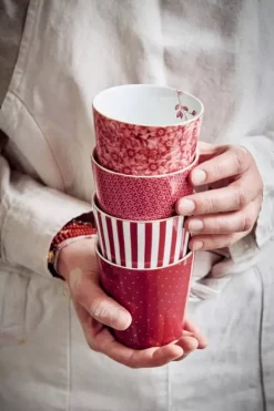 Kaffeetassen|Pip Studio Royal Stripes Tasse Dunkel Rosa