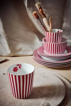 Kaffeetassen|Pip Studio Royal Stripes Tasse Dunkel Rosa