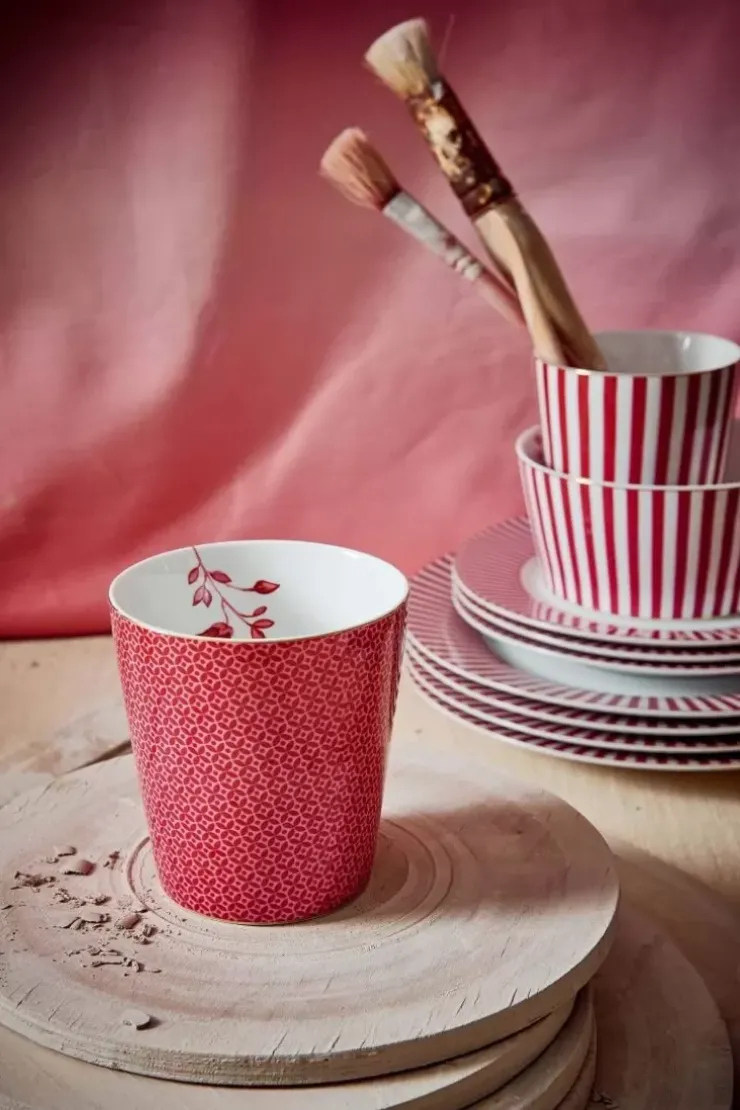 Kaffeetassen|Pip Studio Royal Stripes Tasse Fliesen Dunkel Rosa