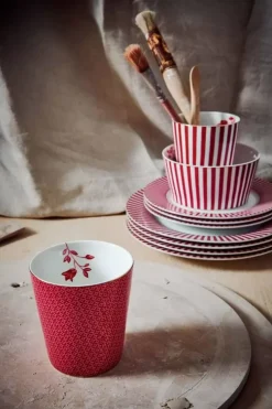 Kaffeetassen|Pip Studio Royal Stripes Tasse Fliesen Dunkel Rosa