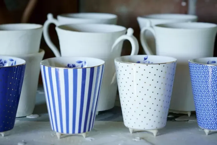 Kaffeetassen|Pip Studio Royal Stripes Tasse Klein Blau