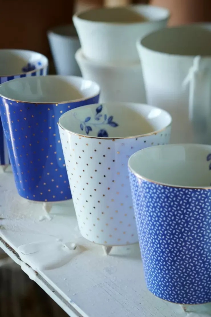 Kaffeetassen|Pip Studio Royal Stripes Tasse Klein Blau