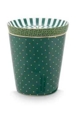 Porzellan Sets|Pip Studio Royal Stripes Tasse Punkte & Teebeutelablage Grun