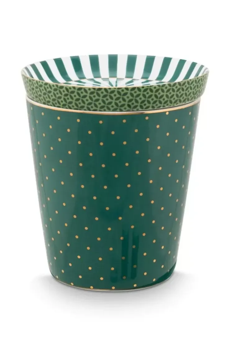 Porzellan Sets|Pip Studio Royal Stripes Tasse Punkte & Teebeutelablage Grun