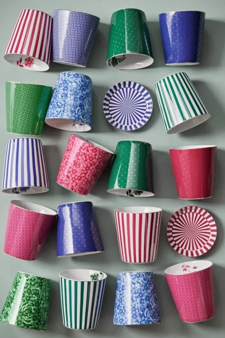 Porzellan Sets|Pip Studio Royal Stripes Tasse Punkte & Teebeutelablage Grun