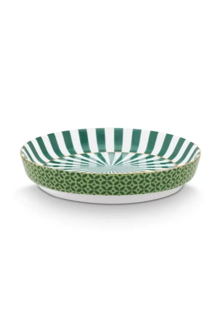 Porzellan Sets|Pip Studio Royal Stripes Tasse Punkte & Teebeutelablage Grun