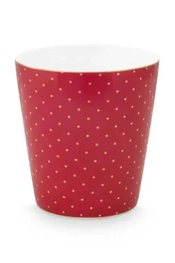 Kaffeetassen|Pip Studio Royal Stripes Tasse Punkte Dunkel Rosa
