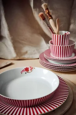 Tiefe Teller|Pip Studio Royal Stripes Tiefer Teller Dunkelrosa 21.5Cm