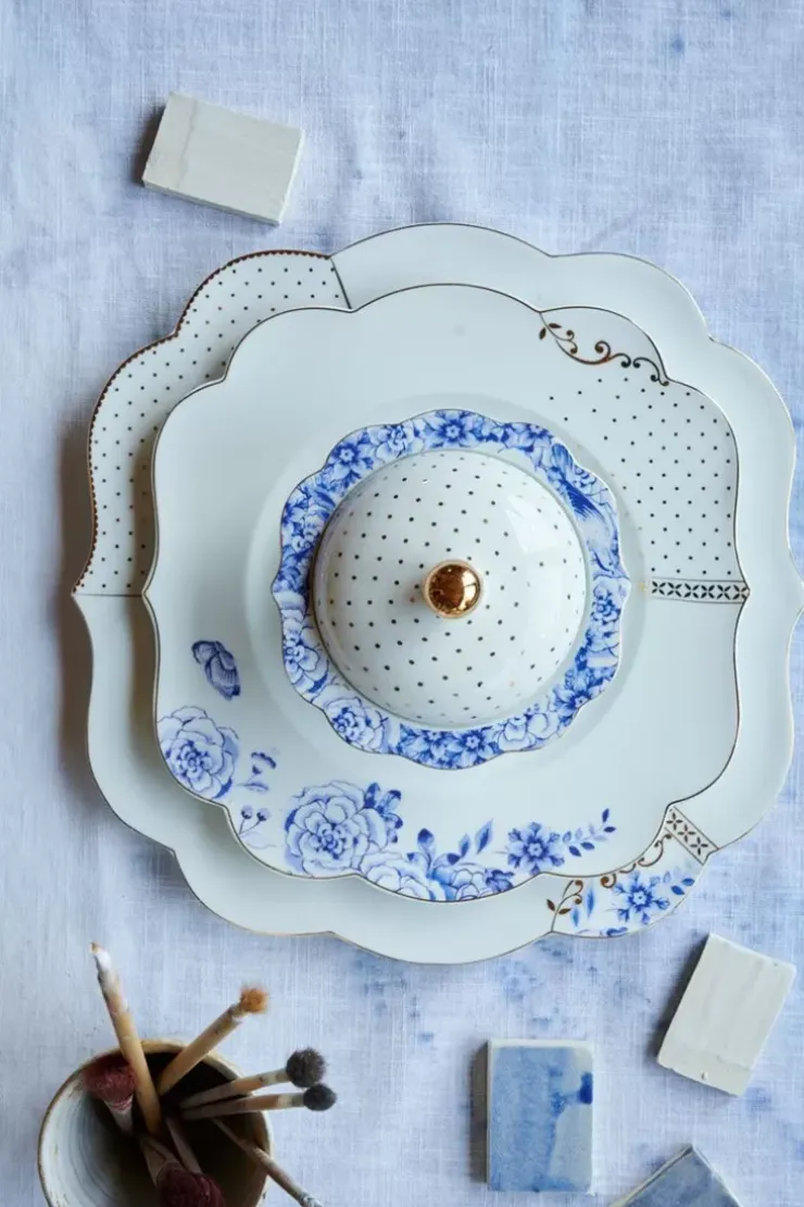 Frühstücksteller|Pip Studio Royal White Frühstücksteller Golden Dots 23,5 Cm