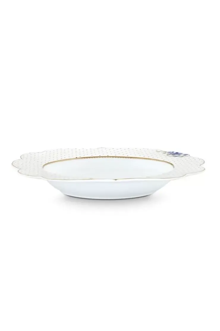 Tiefe Teller|Pip Studio Royal White Suppenteller Golden Dots 23,5 Cm