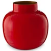Grose Vasen|Pip Studio Runde Metall Vase 25 Cm Rot