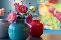 Grose Vasen|Pip Studio Runde Metall Vase 25 Cm Rot