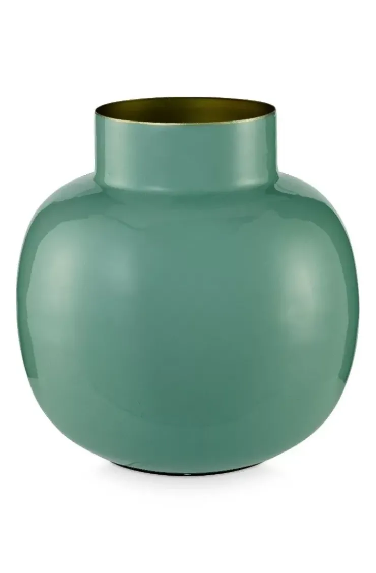 Grose Vasen|Pip Studio Runde Metall Vase 25 Cm Grun