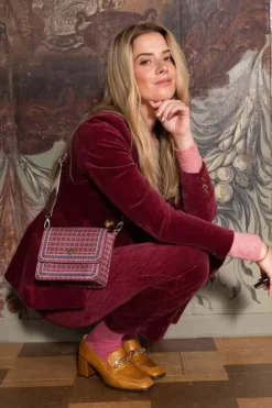Ümhangetaschen|Pip Studio Schultertasche Klein Clover Rosa