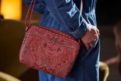 Ümhangetaschen|Pip Studio Schultertasche Medium Kyoto Festival Dunkel Rosa