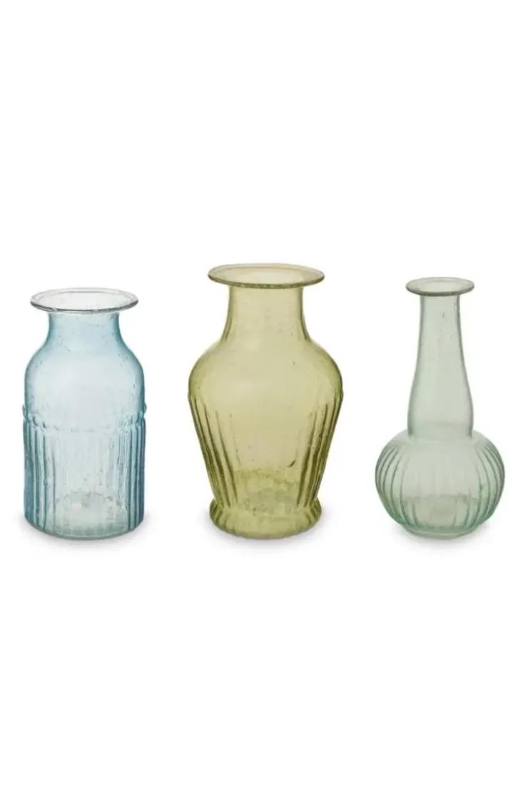 Sale Sets|Pip Studio Set/3 Vasen Glas S Grun
