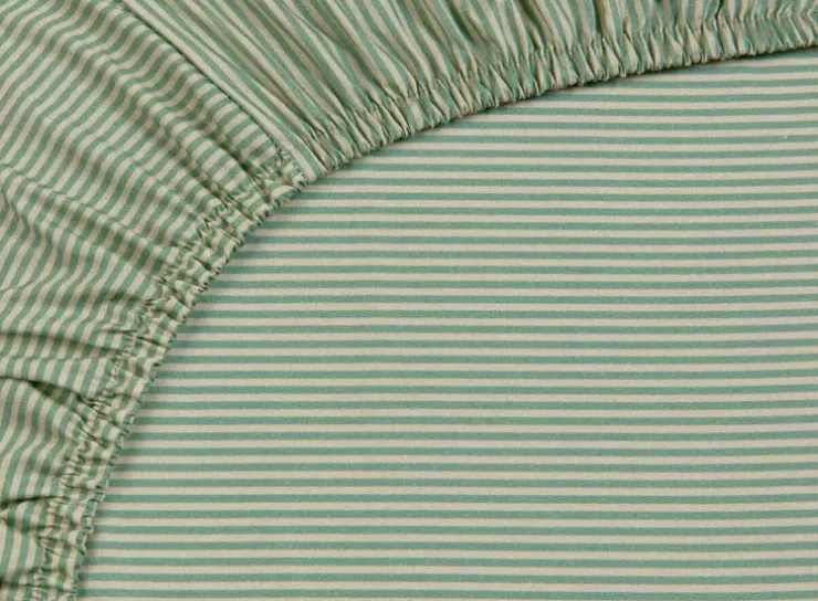Laken|Pip Studio Spannbettlaken Duo Stripe Khaki