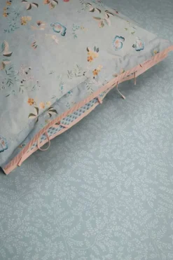 Laken|Pip Studio Spannbettlaken Leafy Grau Blau