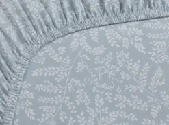 Laken|Pip Studio Spannbettlaken Leafy Grau Blau