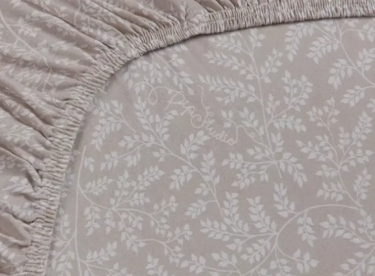 Laken|Pip Studio Spannbettlaken Leafy Khaki Beige