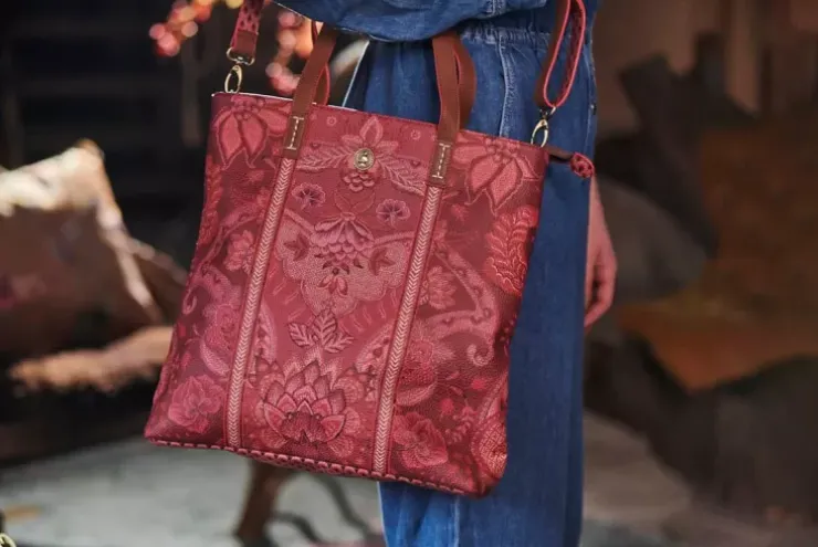 Shopper|Pip Studio Tasche Rechteckig Kyoto Festival Dunkel Rosa