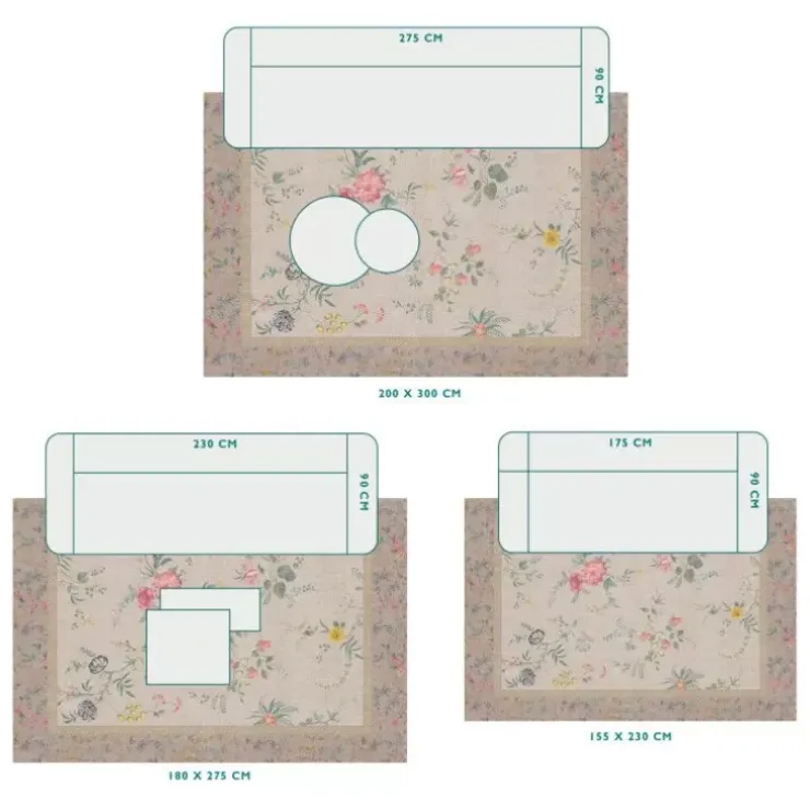 Rechteckige Teppiche|Pip Studio Teppich Fleur Grandeur By Pip Khaki