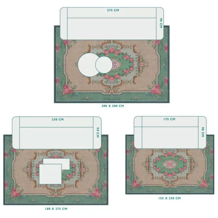 Rechteckige Teppiche|Pip Studio Teppich Pip Chique Grun