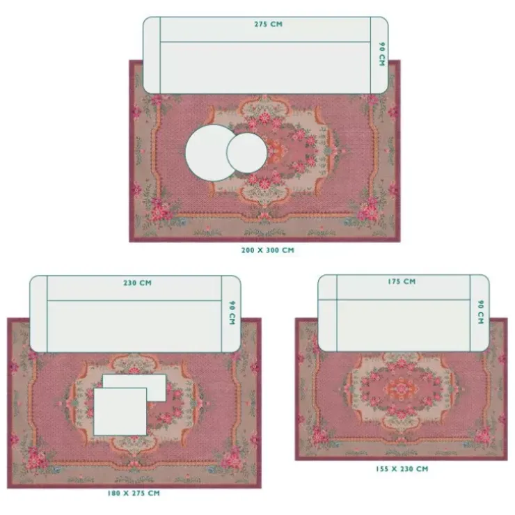 Rechteckige Teppiche|Pip Studio Teppich Pip Chique Mauve Rosa