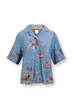 T-Shirts|Pip Studio Top Kurze Armel Cece Fiore Blau