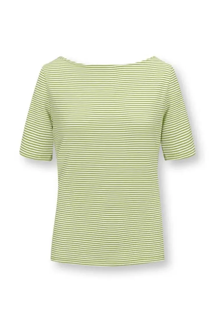 T-Shirts|Pip Studio Top Kurze Armel Little Sumo Stripe Hell Grun