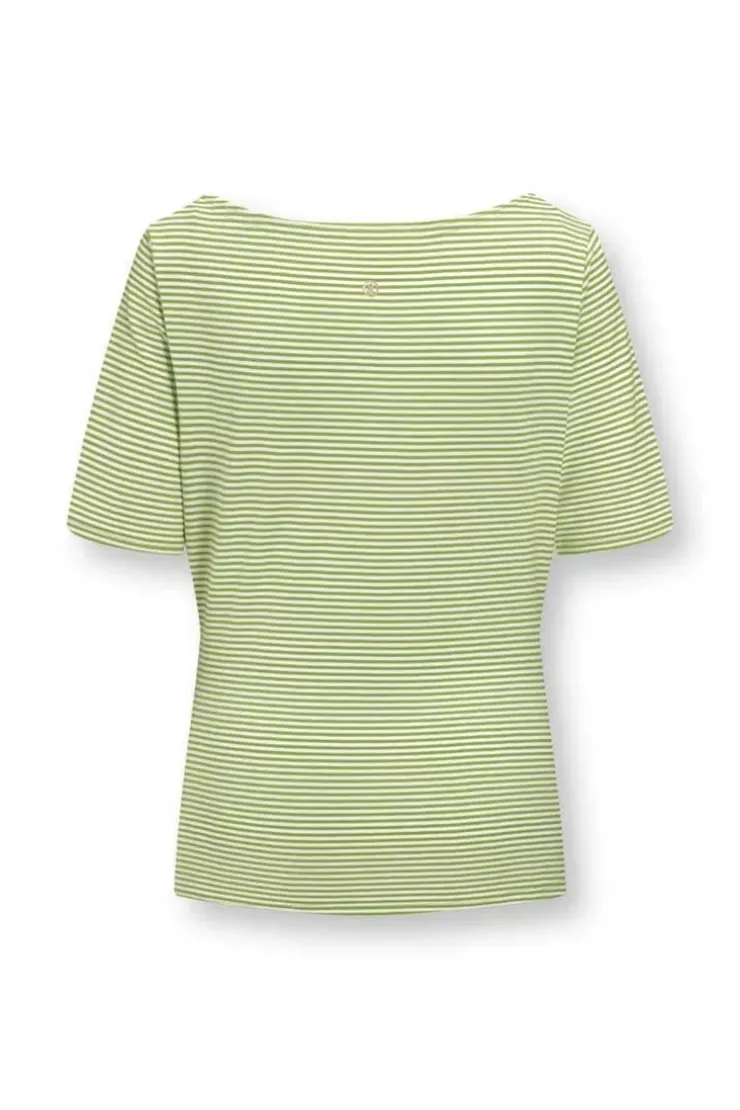 T-Shirts|Pip Studio Top Kurze Armel Little Sumo Stripe Hell Grun