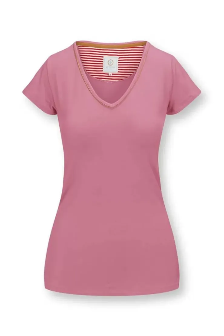 T-Shirts|Pip Studio Top Kurze Armel Solid Rosa