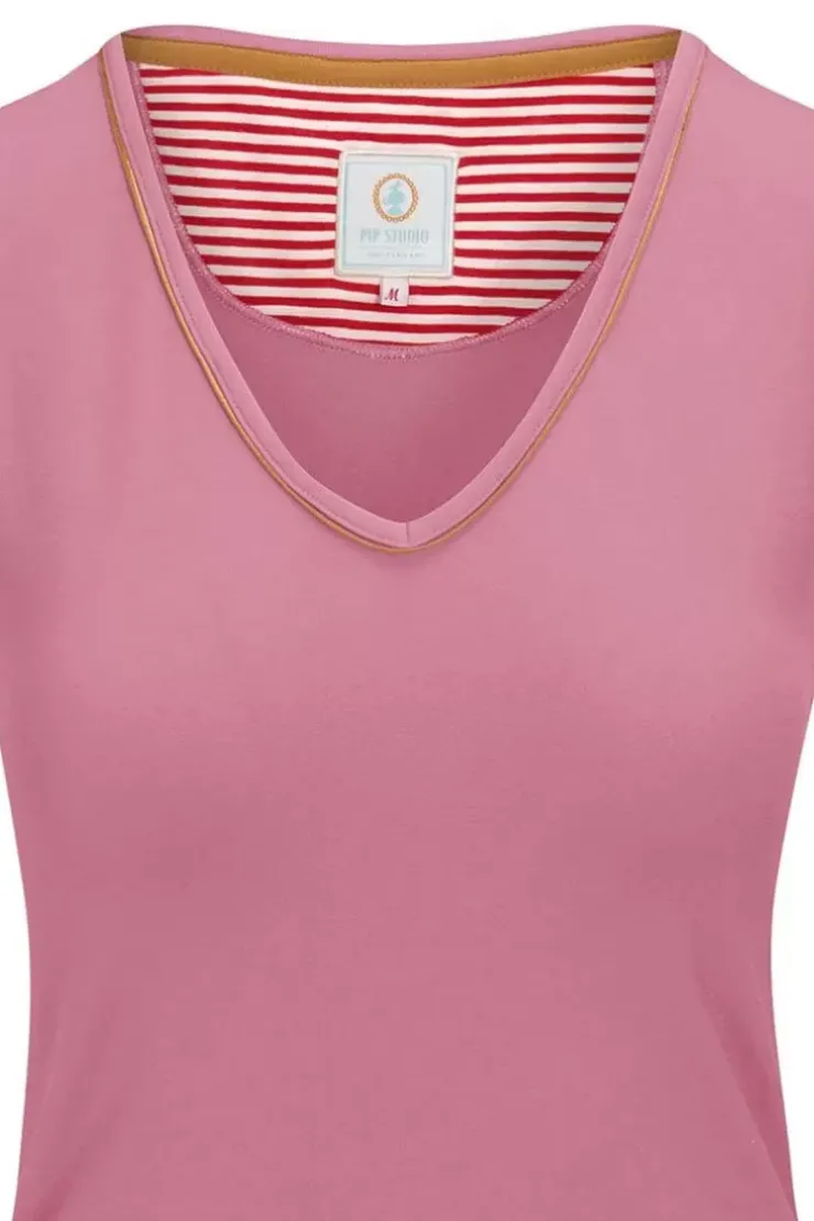 T-Shirts|Pip Studio Top Kurze Armel Solid Rosa
