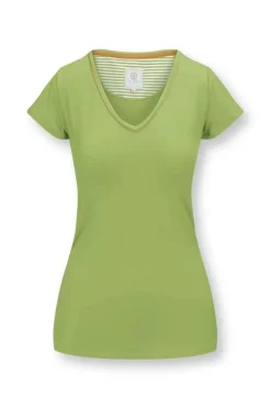 T-Shirts|Pip Studio Top Kurze Armel Solid Hell Grun